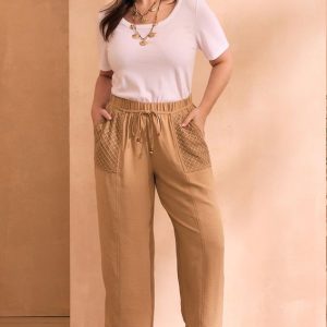 Plus Size Crochet Pocket Pants