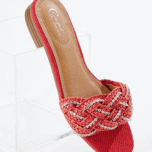 Raffia Bling Braid Band Sandals