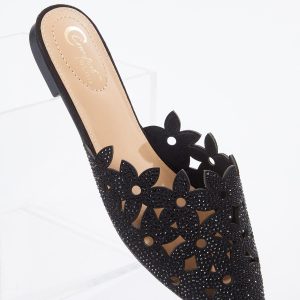 Cutout Bling Flower Mules