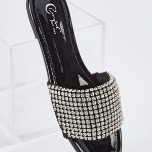 Puffy Rhinestone Band Sandals