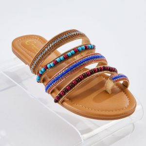 Seed Bead Toe Loop Sandals