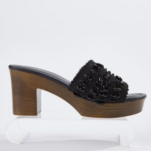 Beaded Macrame Platform Sandals