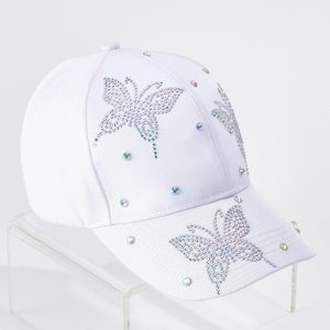 Rhinestone Butterfly Baseball Hat