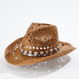 Puka Shell Straw Western Hat