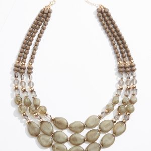 Layered Resin Bead Statement Necklace