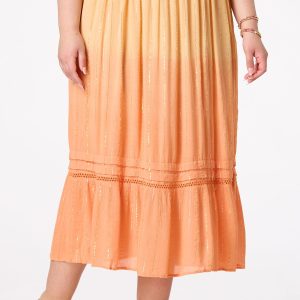 Plus Size Tiered Ombre Skirt