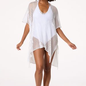 Open Weave Fringe Poncho