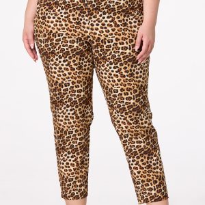 Plus Size Leopard Bengaline Pants