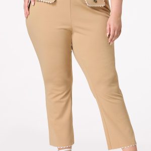 Plus Size Ric Rac Trim Kick Flare Pants