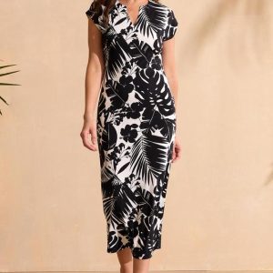Tropical Palm Midi Dress