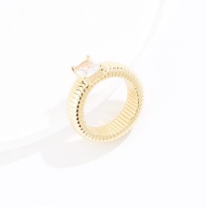 Rectangle Cubic Zirconia Ring