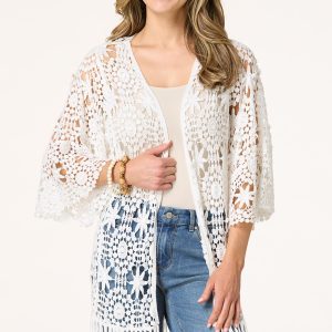 Floral Crochet Fringe Cover- Up