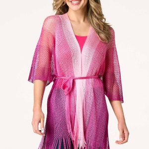 Multi Stripe Open Weave Cover- Up