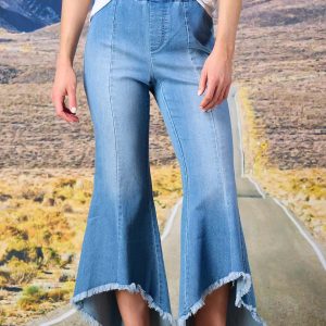 Cropped High Rise Flare Jeans