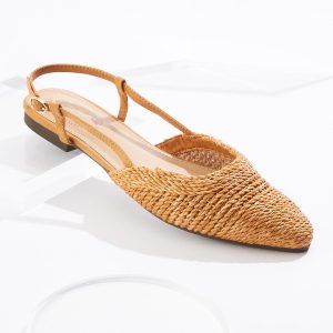 Raffia Slingback Flats