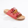 Textured Double Buckle Sandals