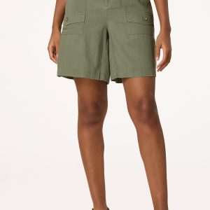 Solid Linen Cargo Shorts