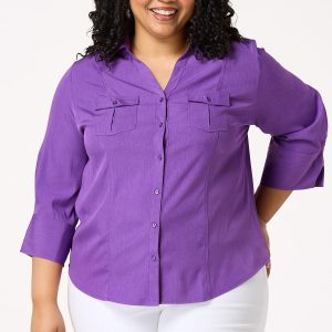Plus Petite Collared Button Down Shirt