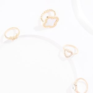 Gold Icon Ring Set