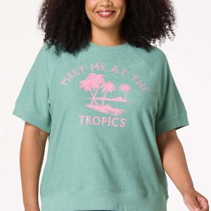 Plus Size Meet Me At The Tropics Graphic Sweatshirt