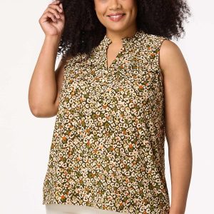 Plus Size Leopard Eyelet Tank