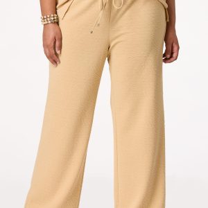 Plus Size Textured Wide Leg Pants