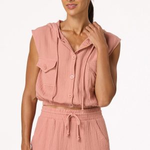 Ripple Weave Hooded Vest