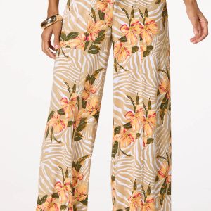Petite Textured Tropical Pants