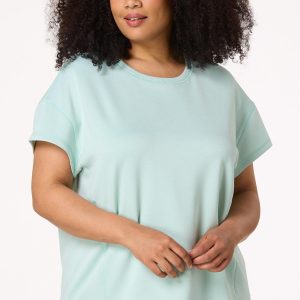 Plus Size Surf Green Scuba Knit Top