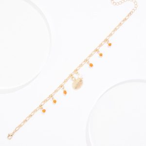 Beaded Seashell Charm Anklet