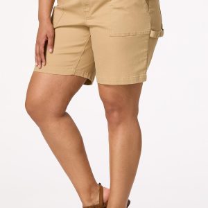 Plus Size Curvy Cargo Denim Shorts