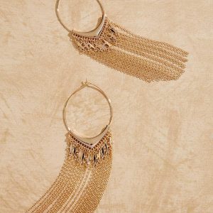 Chain Tassel Hoop Earrings