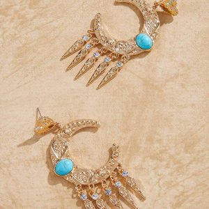 Festival Moon Tassel Earrings