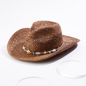 Mixed Charm Band Straw Western Hat