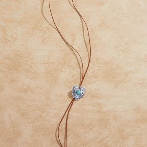Western Heart Cord Lariat Necklace