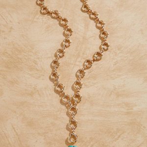 Turquoise Pendant Chain Necklace
