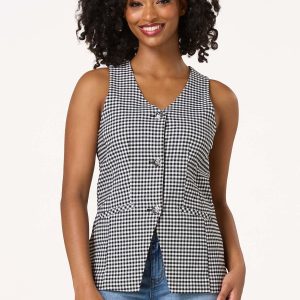 Gingham Bengaline Vest