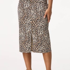 Leopard Denim Skirt