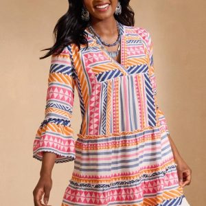 Embroidered Aztec Dress