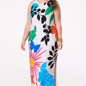 Plus Petite Multicolor Tropical Icon Maxi Dress