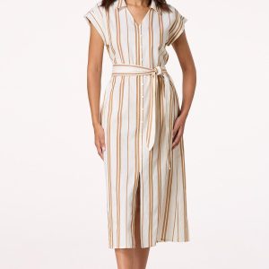 Stripe Midi Shirt Dress