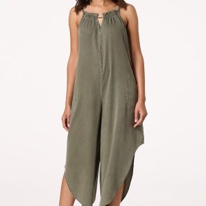 Olive Chambray Jumpsuit