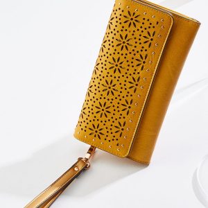 Laser Cut Stud Wristlet Wallet