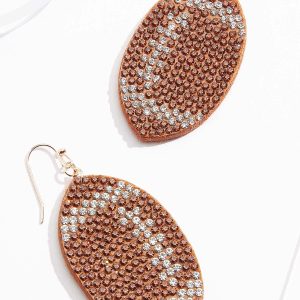 Bedazzled Football Earrings