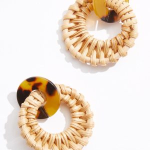 Raffia Linked Lucite Earrings