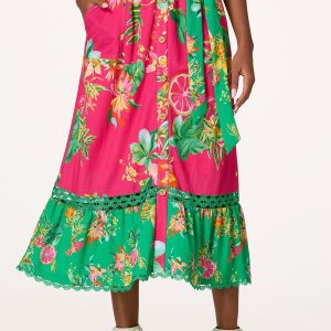 Paradise Floral Lace Hem Skirt