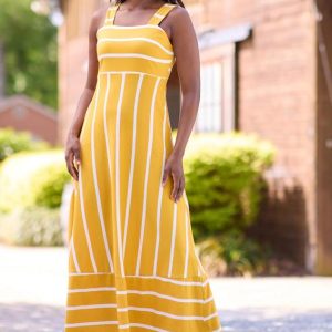 Gold Stripe Maxi Dress