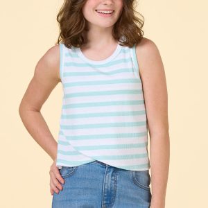 Girls Ribbed Stripe Tank
