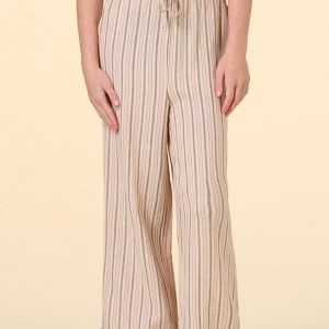 Girls Stripe Linen Pants