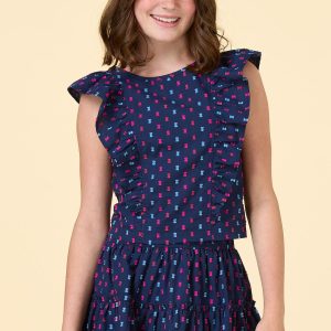Ruffled Clip Dot Top